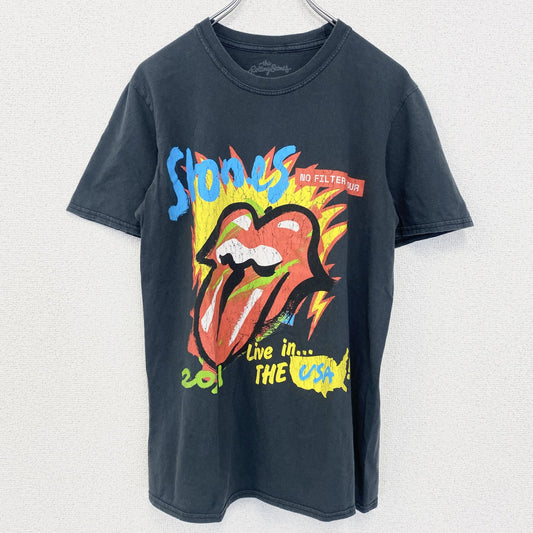 古着 used　半袖バンドプリントTシャツ バンT　音楽　ローリングストーンズ　レトロデザイン　クルーネック　Sサイズ