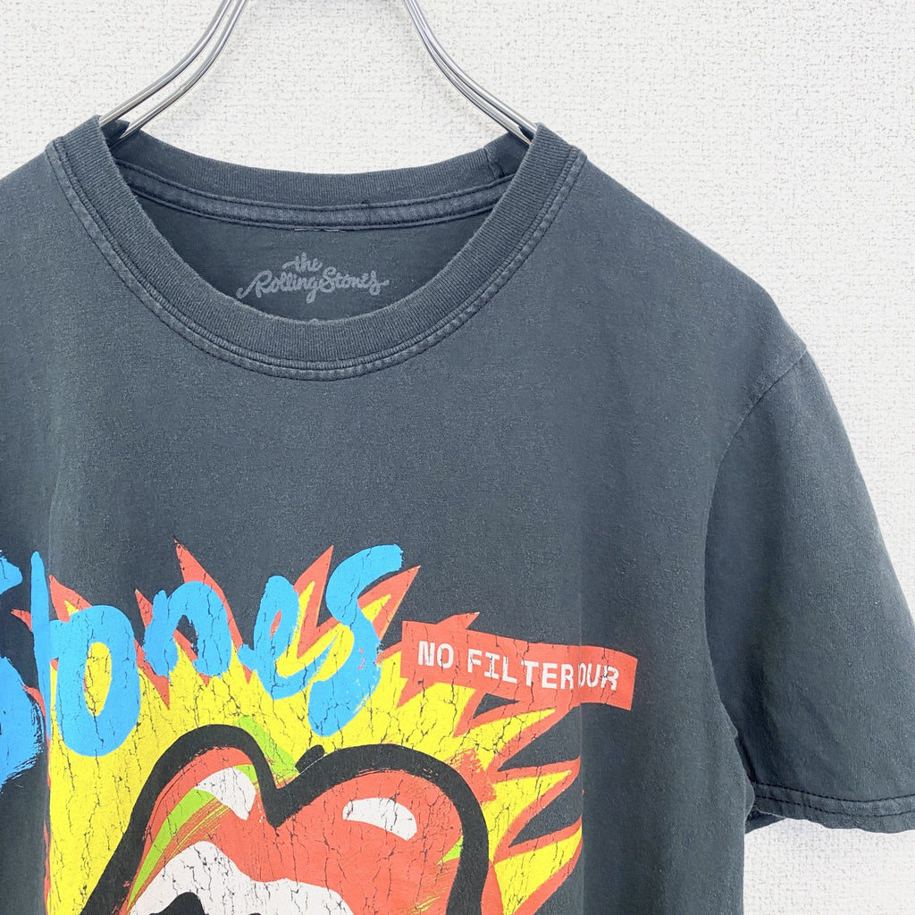 古着 used　半袖バンドプリントTシャツ バンT　音楽　ローリングストーンズ　レトロデザイン　クルーネック　Sサイズ