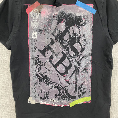 Angelo Litrico　半袖プリントTシャツ　黒　ブラック