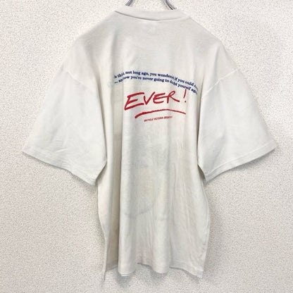 古着 used　90s　半袖プリントTシャツ　クルーネック　ヴィンテージ　シングルステッチ　白　ホワイト　自転車　XLサイズ