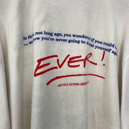 古着 used　90s　半袖プリントTシャツ　クルーネック　ヴィンテージ　シングルステッチ　白　ホワイト　自転車　XLサイズ