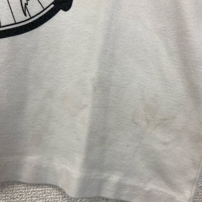 古着 used　90s　半袖プリントTシャツ　クルーネック　ヴィンテージ　シングルステッチ　白　ホワイト　自転車　XLサイズ