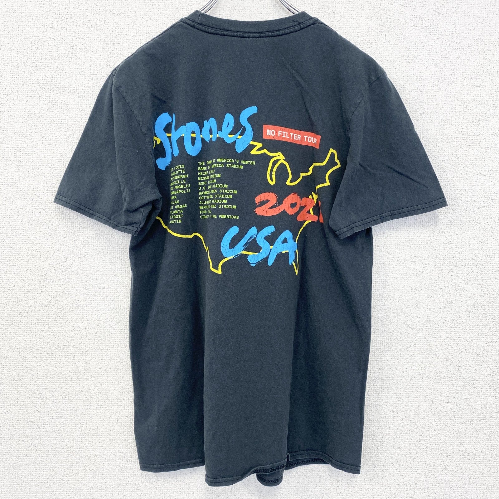 古着 used　半袖バンドプリントTシャツ バンT　音楽　ローリングストーンズ　レトロデザイン　クルーネック　Sサイズ