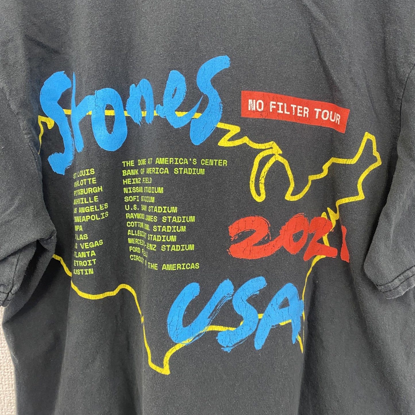 古着 used　半袖バンドプリントTシャツ バンT　音楽　ローリングストーンズ　レトロデザイン　クルーネック　Sサイズ