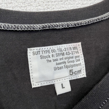 半袖プリントTシャツ　シングルステッチ　フェード　黒　ブラック　Lサイズ