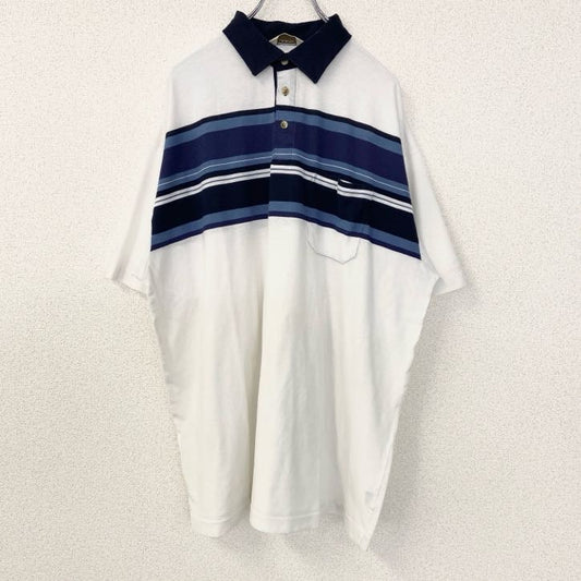 古着 used　ARROW　半袖ポロシャツ　90s　シングルステッチ　ヴィンテージ　胸ポケット　白　ホワイト　XLサイズ　