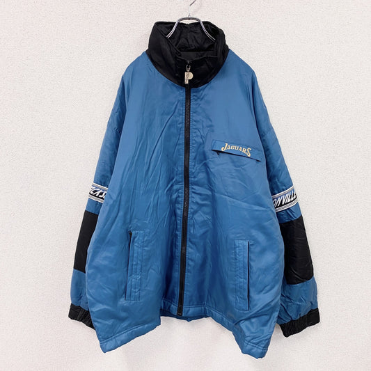 90s～　PRO LAYER　フルジップナイロンジャケット　中綿入り　ヴィンテージ　水色　ライトブルー　XLサイズ