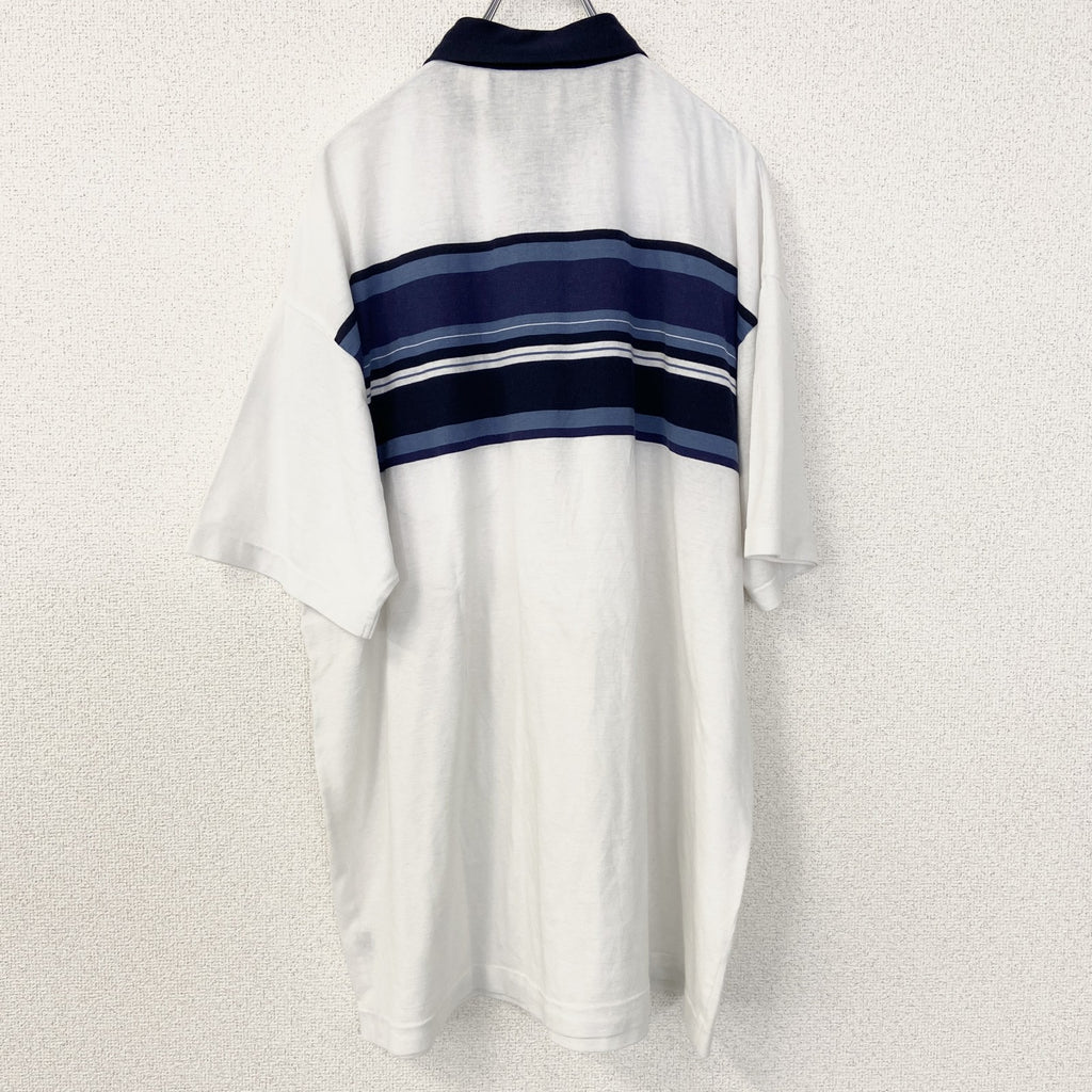 古着 used　ARROW　半袖ポロシャツ　90s　シングルステッチ　ヴィンテージ　胸ポケット　白　ホワイト　XLサイズ　