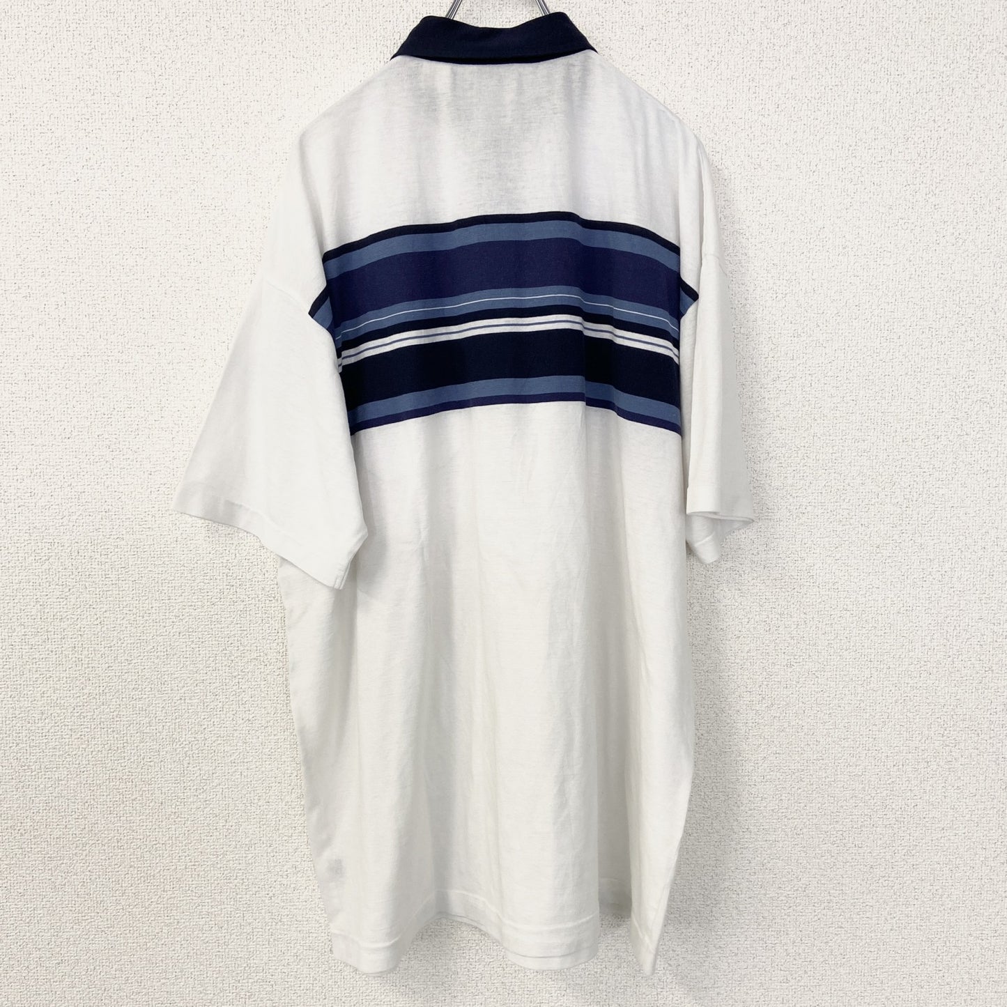 古着 used　ARROW　半袖ポロシャツ　90s　シングルステッチ　ヴィンテージ　胸ポケット　白　ホワイト　XLサイズ　