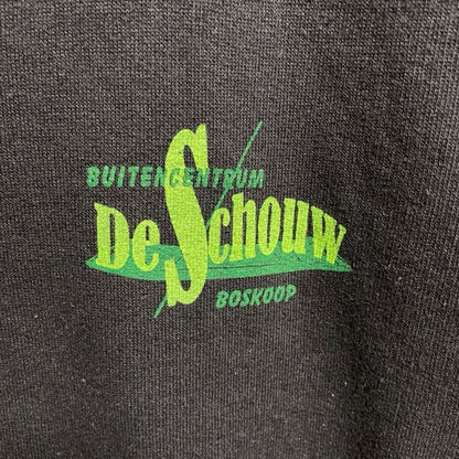 古着 used　BESCO　長袖ロゴプリントポロシャツ　BOSKOOP　ネイビー　秋冬服　ビッグシルエット　XLサイズ
