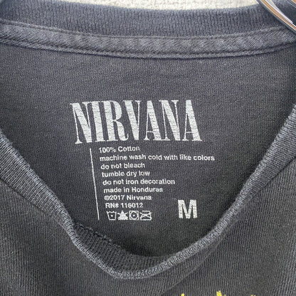 古着 used　半袖バンドプリントTシャツ　ニルヴァーナ　音楽　ロック　黒　ブラック　定番　クルーネック　レトロデザイン　Mサイズ
