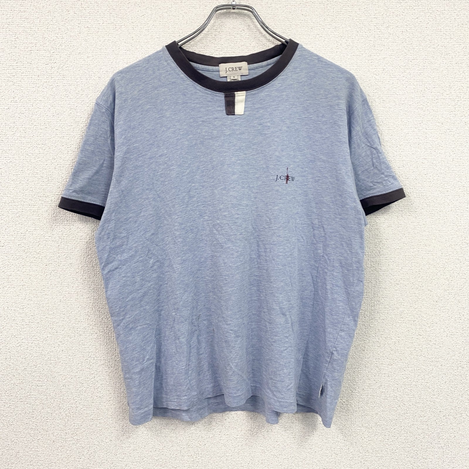 J.CREW　ジェイクルー　半袖プリントリンガーTシャツ　巨人プリント　水色　ライトブルー　Sサイズ