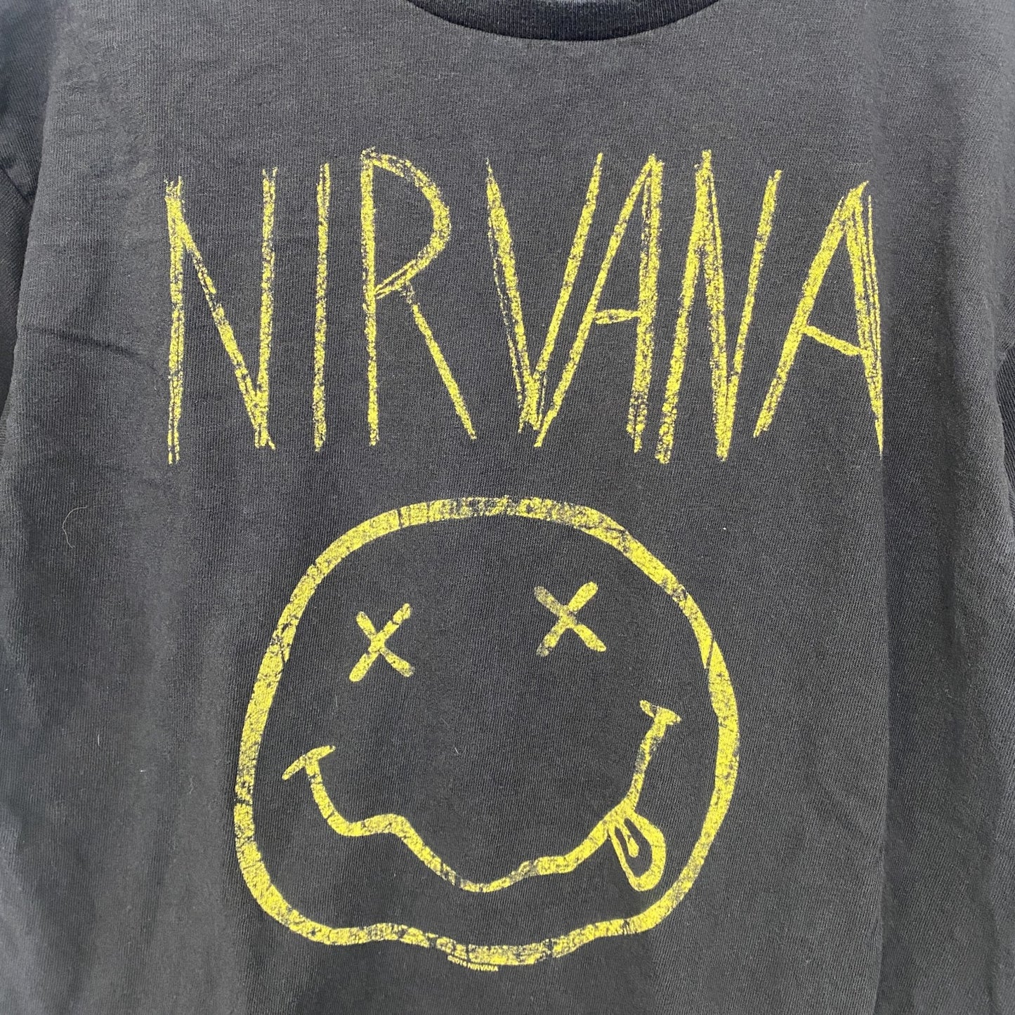 古着 used　半袖バンドプリントTシャツ　ニルヴァーナ　音楽　ロック　黒　ブラック　定番　クルーネック　レトロデザイン　Mサイズ