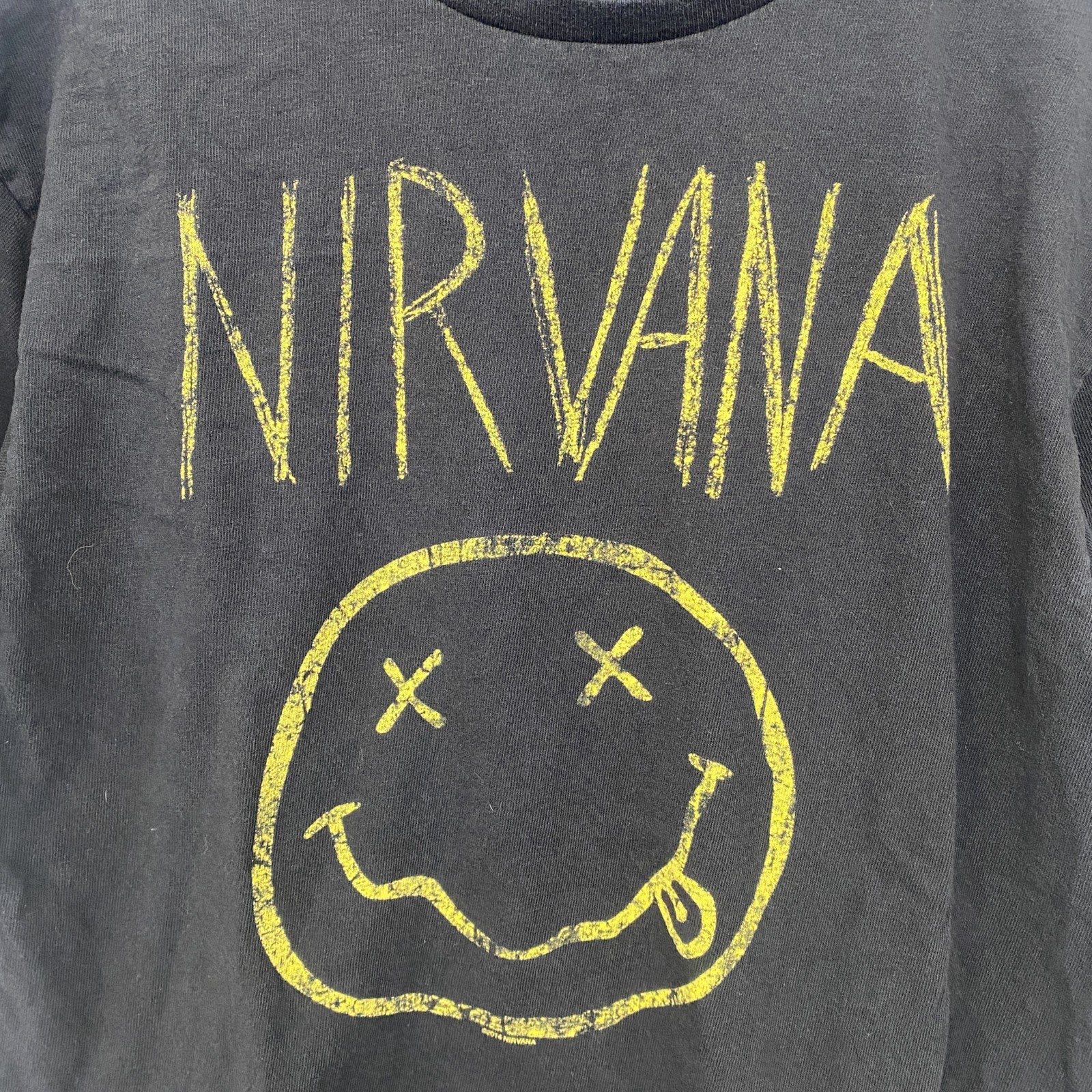 古着 used　半袖バンドプリントTシャツ　ニルヴァーナ　音楽　ロック　黒　ブラック　定番　クルーネック　レトロデザイン　Mサイズ