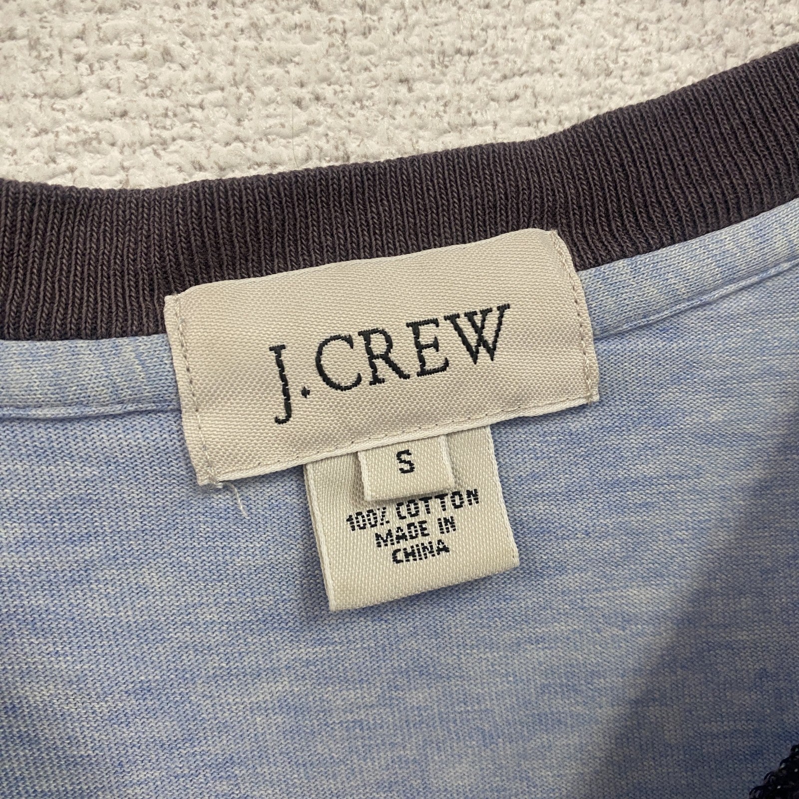 J.CREW　ジェイクルー　半袖プリントリンガーTシャツ　巨人プリント　水色　ライトブルー　Sサイズ