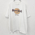 古着 used　半袖プリントTシャツ　ハードロックカフェ　音楽　ロック　白　ホワイト　クルーネック　レトロデザイン　2XLサイズ