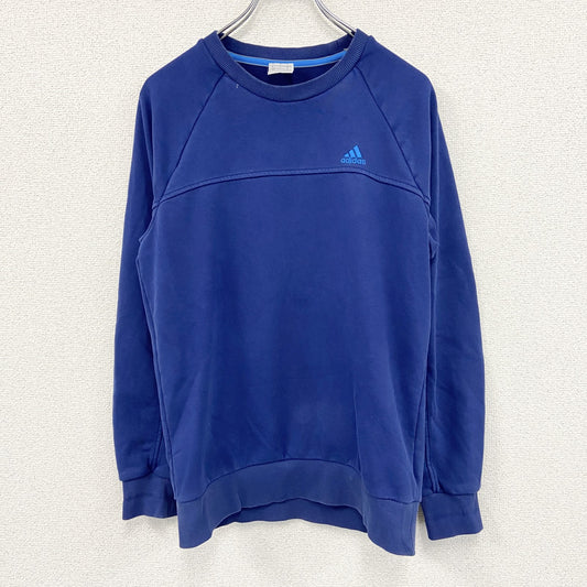 adidas　アディダス　スウェット/トレーナー　パフォーマンスロゴ　ラグランスリープ　青　ブルー　Sサイズ