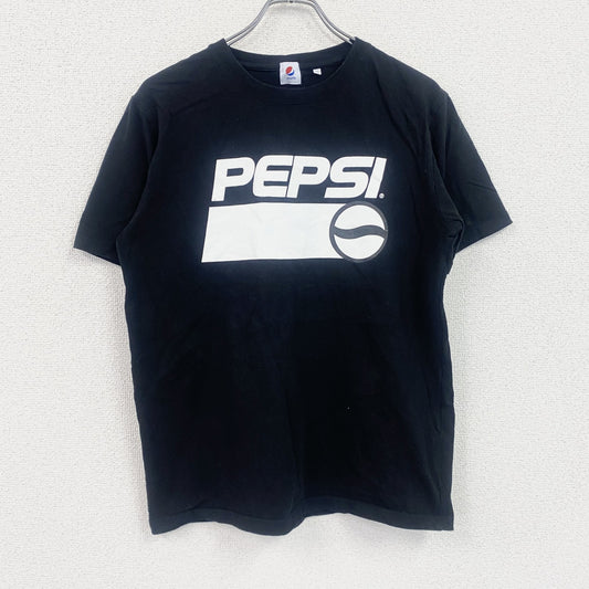 PEPSI　ペプシ　半袖プリント企業Tシャツ　デカロゴ　黒　ブラック　Lサイズ