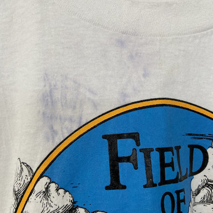 古着 used　半袖プリントTシャツ　90s　シングルステッチ　ヴィンテージ　クルーネック　レトロ　白　ホワイト　XLサイズ