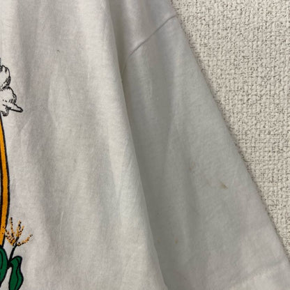 古着 used　半袖プリントTシャツ　90s　シングルステッチ　ヴィンテージ　クルーネック　レトロ　白　ホワイト　XLサイズ