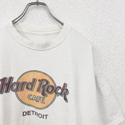 古着 used　半袖プリントTシャツ　ハードロックカフェ　音楽　ロック　白　ホワイト　クルーネック　レトロデザイン　2XLサイズ