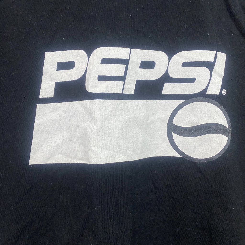 PEPSI　ペプシ　半袖プリント企業Tシャツ　デカロゴ　黒　ブラック　Lサイズ