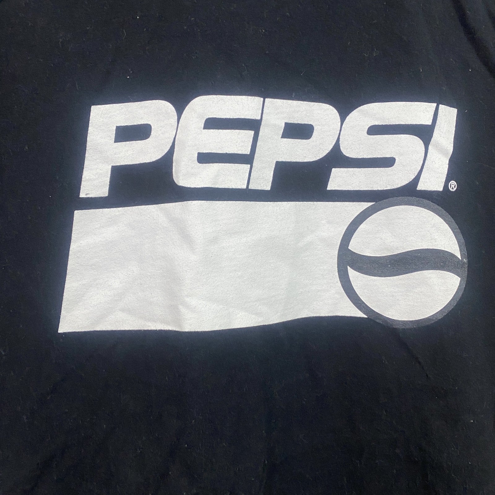 PEPSI　ペプシ　半袖プリント企業Tシャツ　デカロゴ　黒　ブラック　Lサイズ