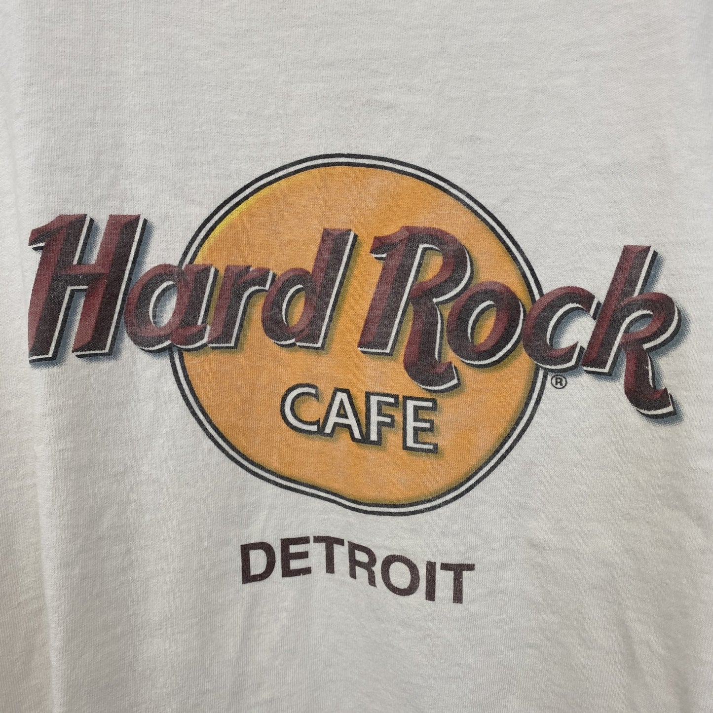 古着 used　半袖プリントTシャツ　ハードロックカフェ　音楽　ロック　白　ホワイト　クルーネック　レトロデザイン　2XLサイズ
