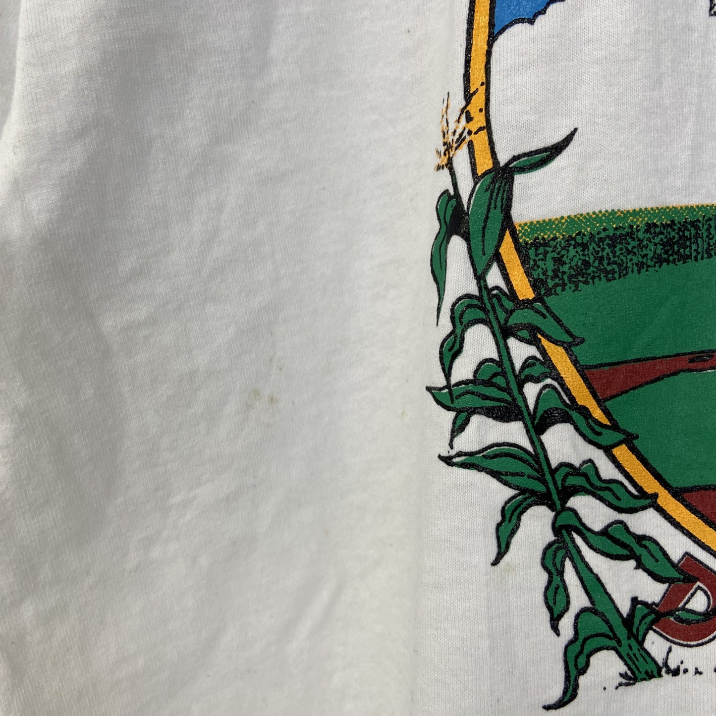 古着 used　半袖プリントTシャツ　90s　シングルステッチ　ヴィンテージ　クルーネック　レトロ　白　ホワイト　XLサイズ