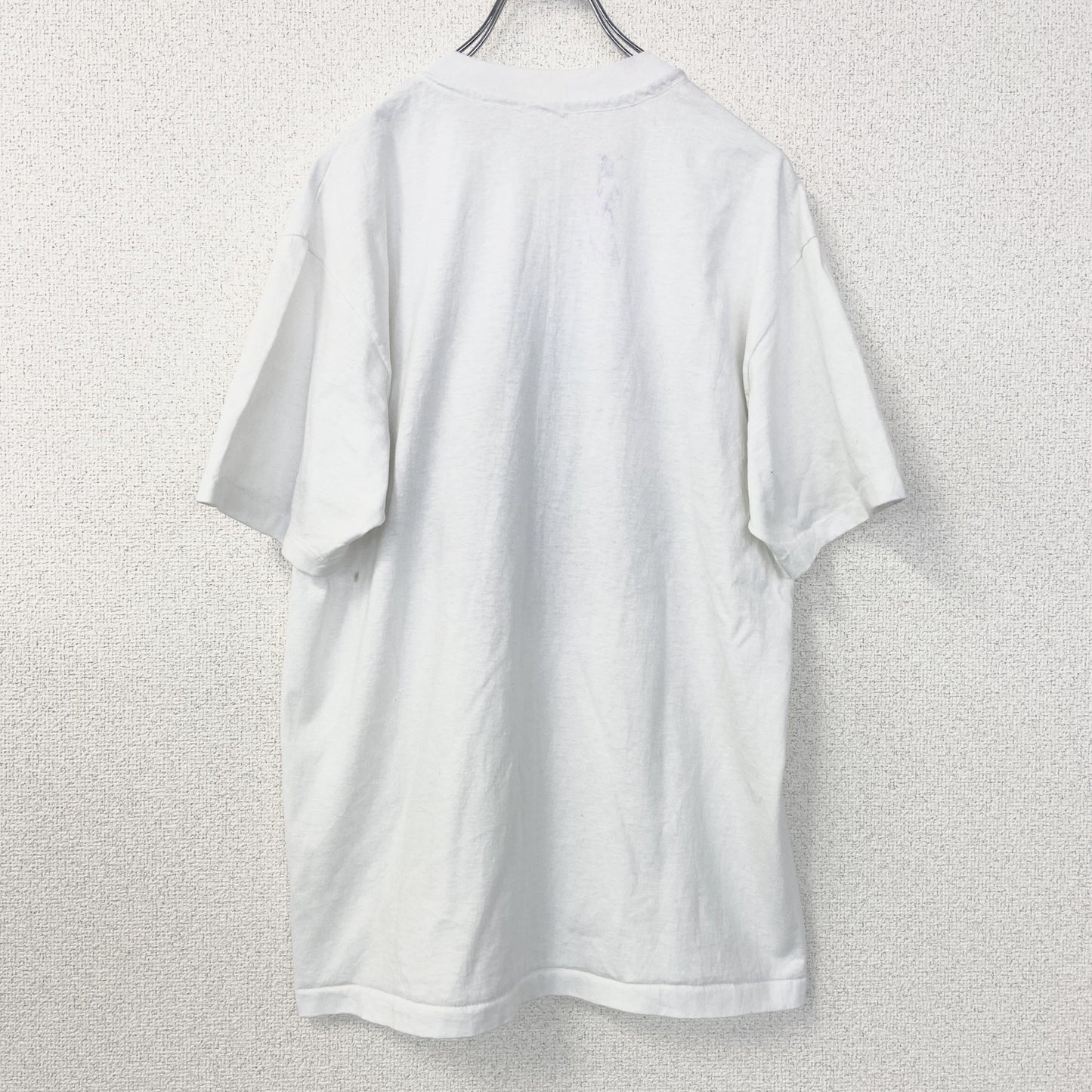 古着 used　半袖プリントTシャツ　90s　シングルステッチ　ヴィンテージ　クルーネック　レトロ　白　ホワイト　XLサイズ
