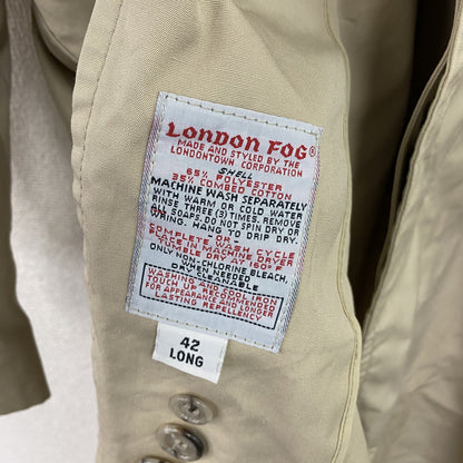 LONDON FOG　ロンドンフォグ　ステンカラーコート　比翼仕立て　ベージュ　42サイズ