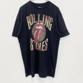 古着 used　半袖バンドプリントTシャツ　ローリングストーンズ　音楽　ロック　ブラック　クルーネック　レトロデザイン　Lサイズ
