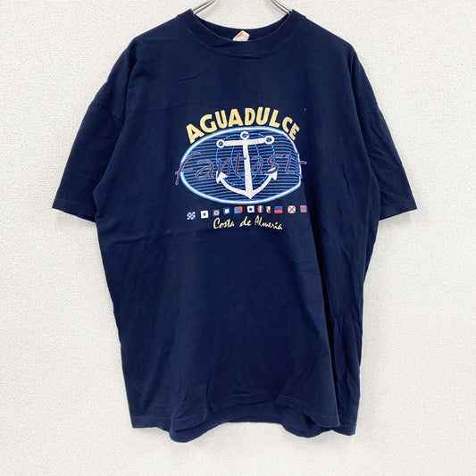 半袖プリントTシャツ　紺　ネイビー　XLサイズ