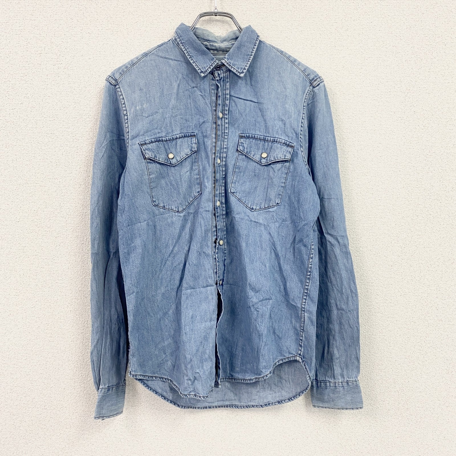 GAP　ギャップ　長袖デニムシャツ　インディゴ　Sサイズ