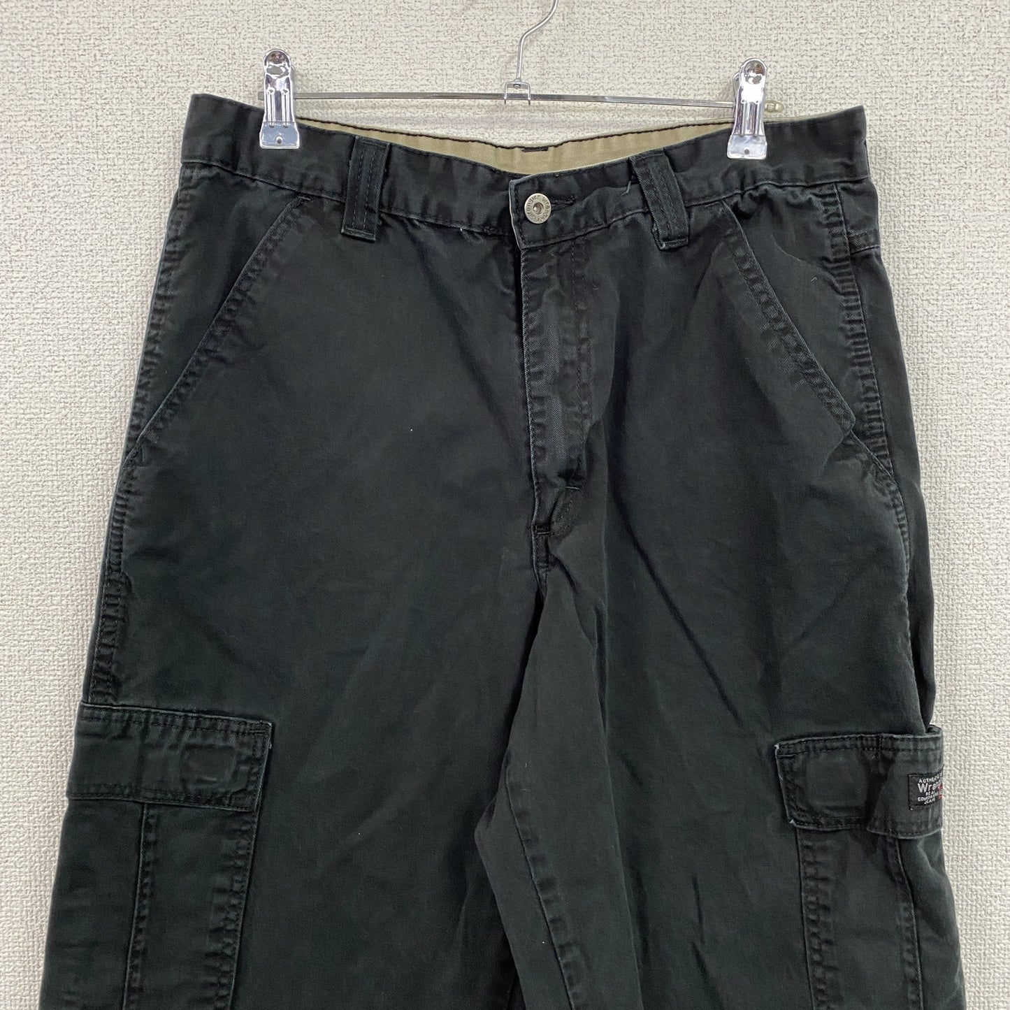 Wrangler　ラングラー　カーゴパンツ　ワークパンツ　ジップフライ　ワンポイント　黒　ブラック　32サイズ