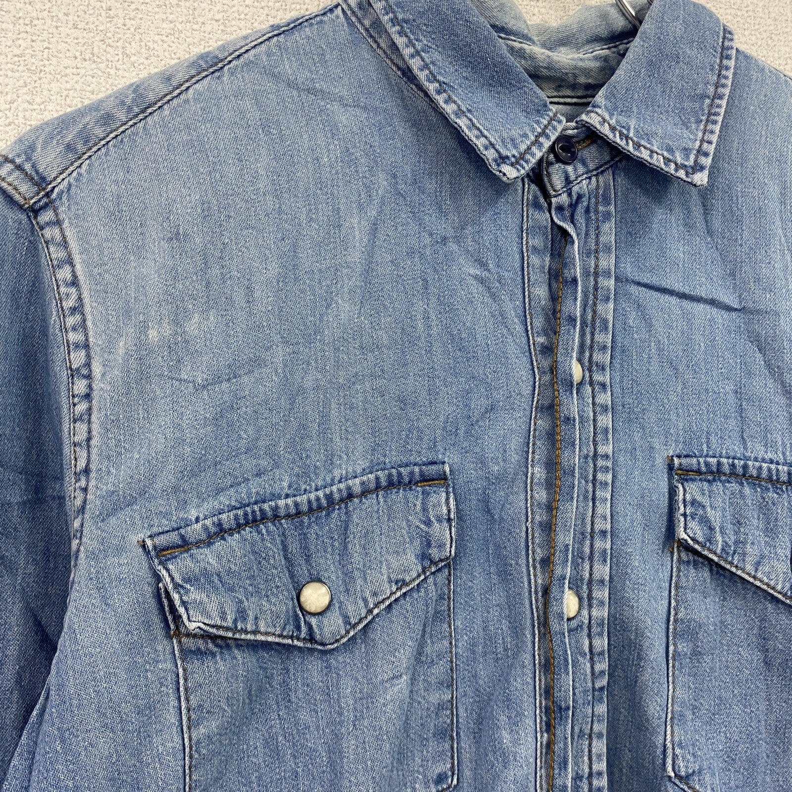 GAP　ギャップ　長袖デニムシャツ　インディゴ　Sサイズ
