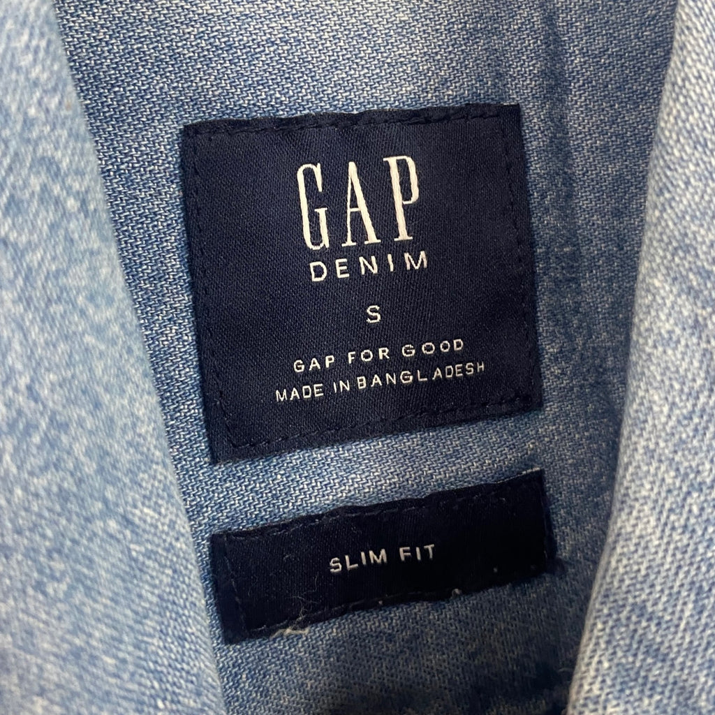 GAP　ギャップ　長袖デニムシャツ　インディゴ　Sサイズ