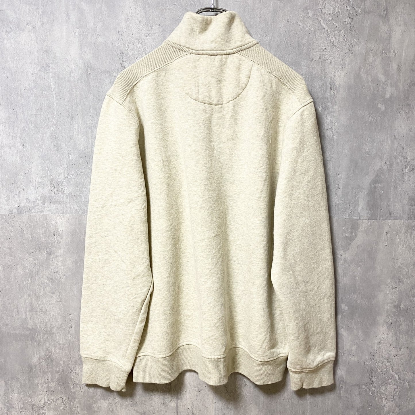 古着 used　IZOD アイゾッド　長袖ハーフジップスウェット　トレーナー　ワンポイントロゴ刺繡　秋冬服　ハイネック　Lサイズ