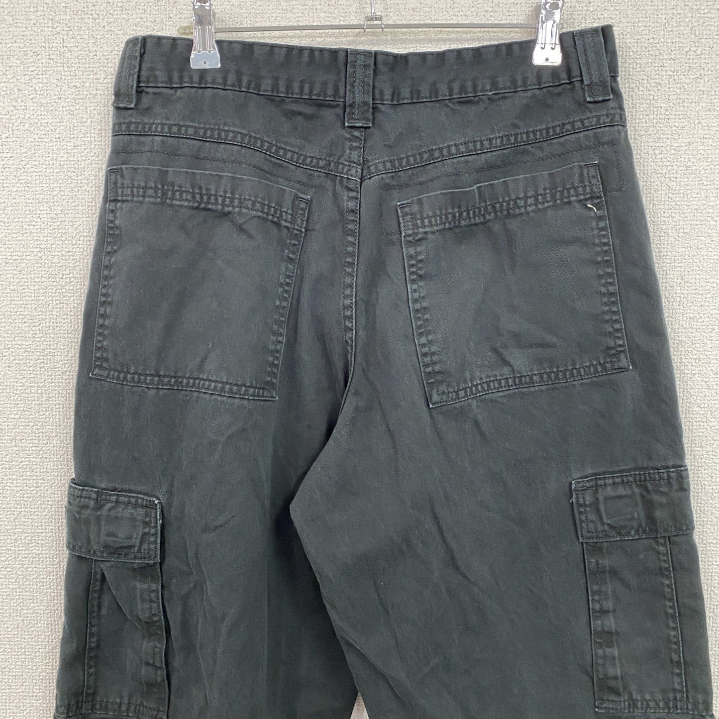 Wrangler　ラングラー　カーゴパンツ　ワークパンツ　ジップフライ　ワンポイント　黒　ブラック　32サイズ