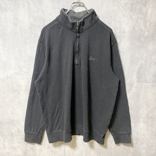 古着 used　GREG NORMAN　長袖ハーフジップスウェット　トレーナー　ワンポイントロゴ刺　秋冬服　ハイネック　Lサイズ