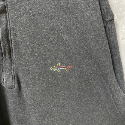 古着 used　GREG NORMAN　長袖ハーフジップスウェット　トレーナー　ワンポイントロゴ刺　秋冬服　ハイネック　Lサイズ