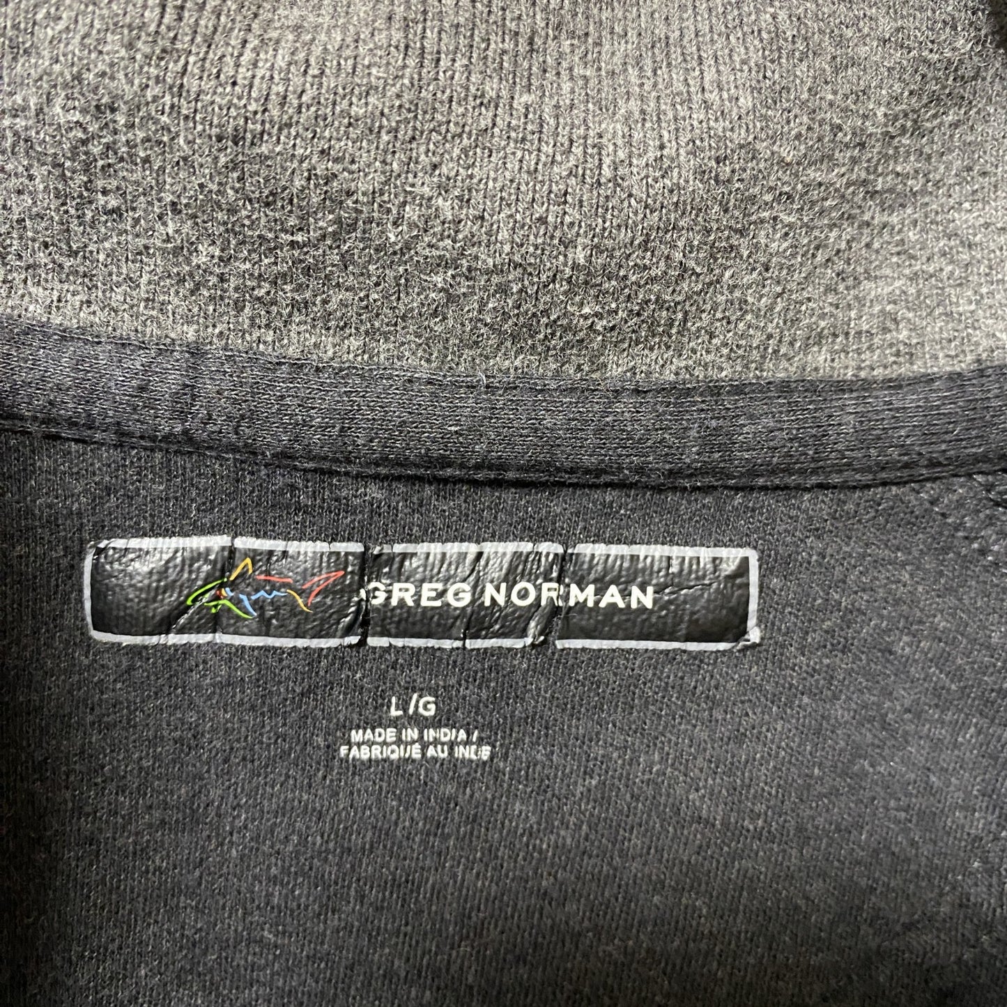 古着 used　GREG NORMAN　長袖ハーフジップスウェット　トレーナー　ワンポイントロゴ刺　秋冬服　ハイネック　Lサイズ
