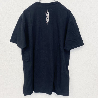 古着 used　半袖バンドプリントTシャツ　スリップノット　ヘヴィメタル　音楽　黒　ブラック　クルーネック　Lサイズ