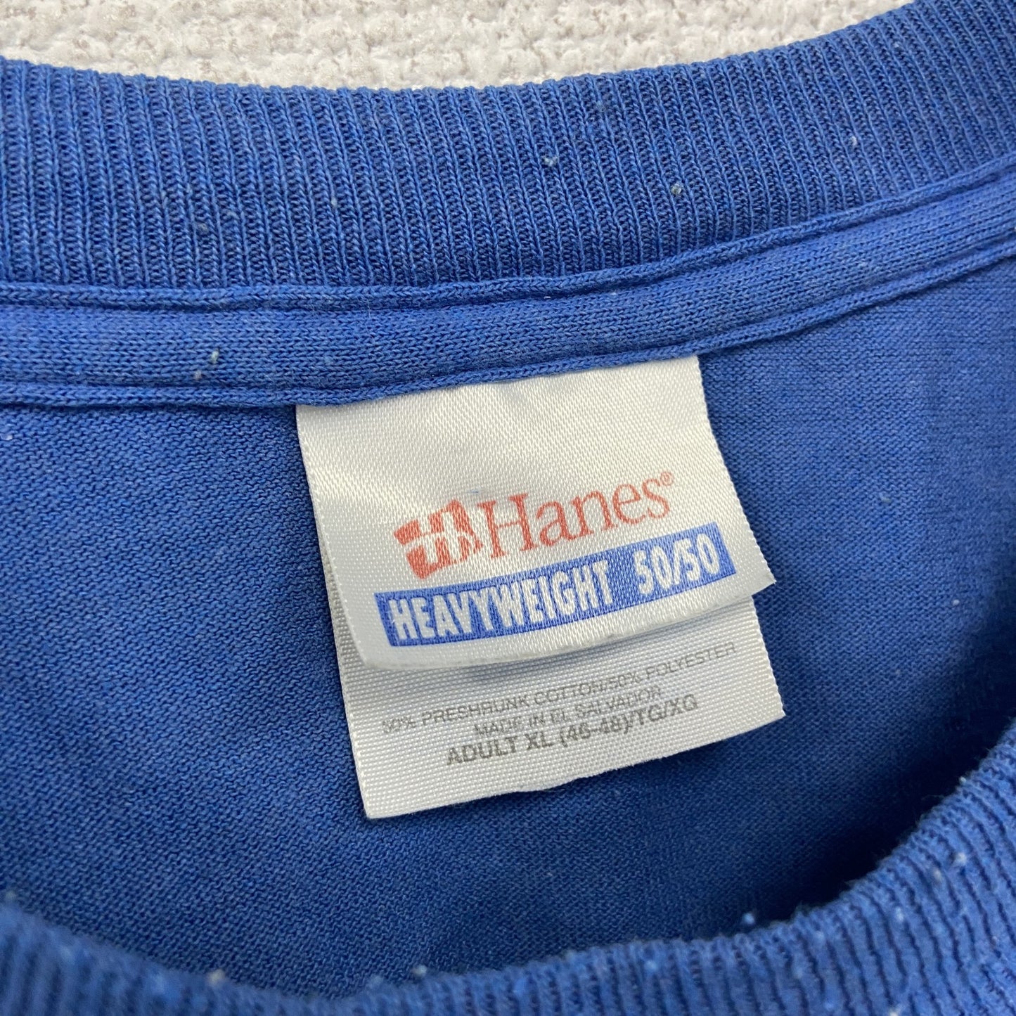 Hanes　ヘインズ　半袖プリントＴシャツ　青　ブルー　XLサイズ
