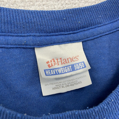 Hanes　ヘインズ　半袖プリントＴシャツ　青　ブルー　XLサイズ
