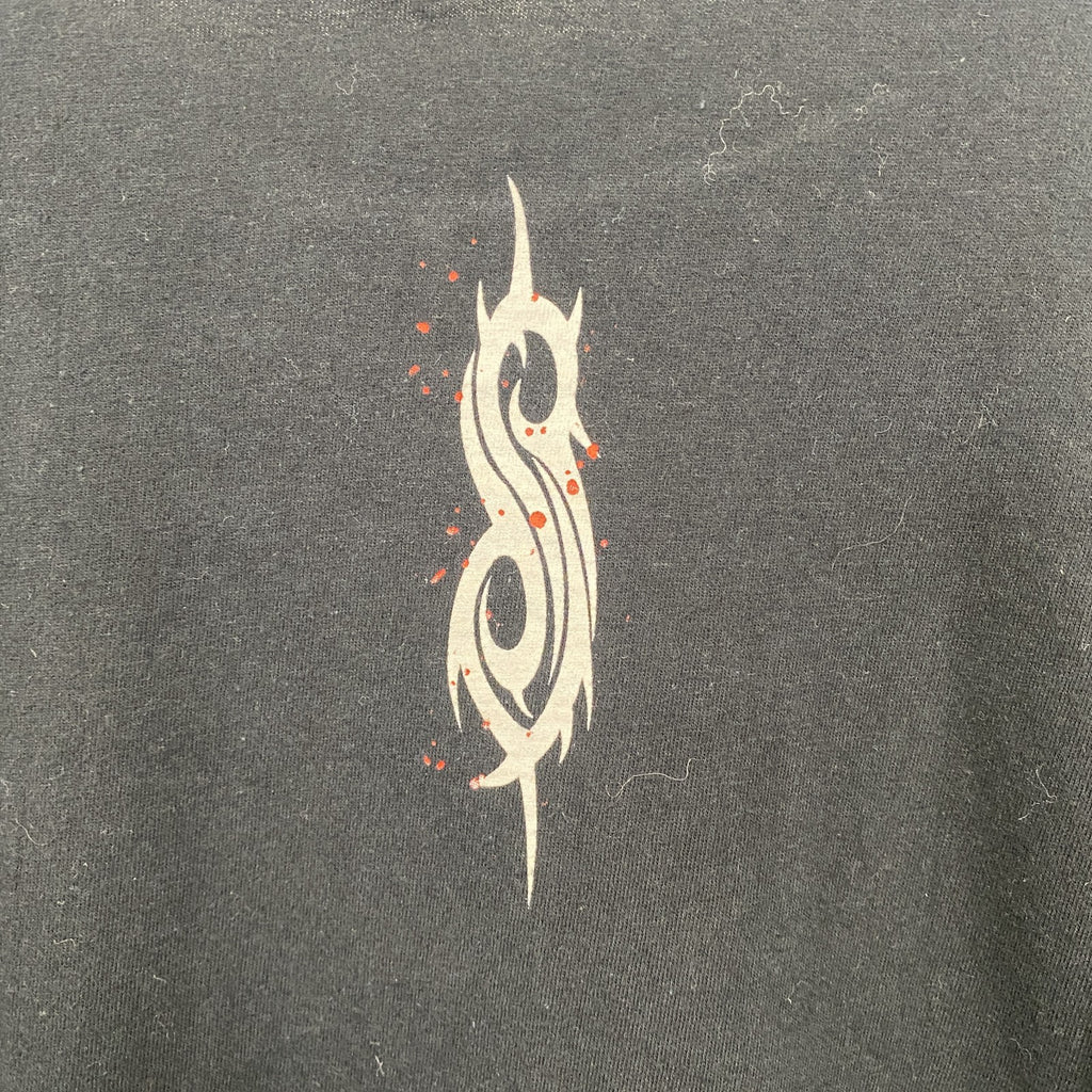 古着 used　半袖バンドプリントTシャツ　スリップノット　ヘヴィメタル　音楽　黒　ブラック　クルーネック　Lサイズ
