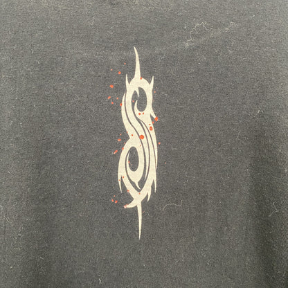古着 used　半袖バンドプリントTシャツ　スリップノット　ヘヴィメタル　音楽　黒　ブラック　クルーネック　Lサイズ