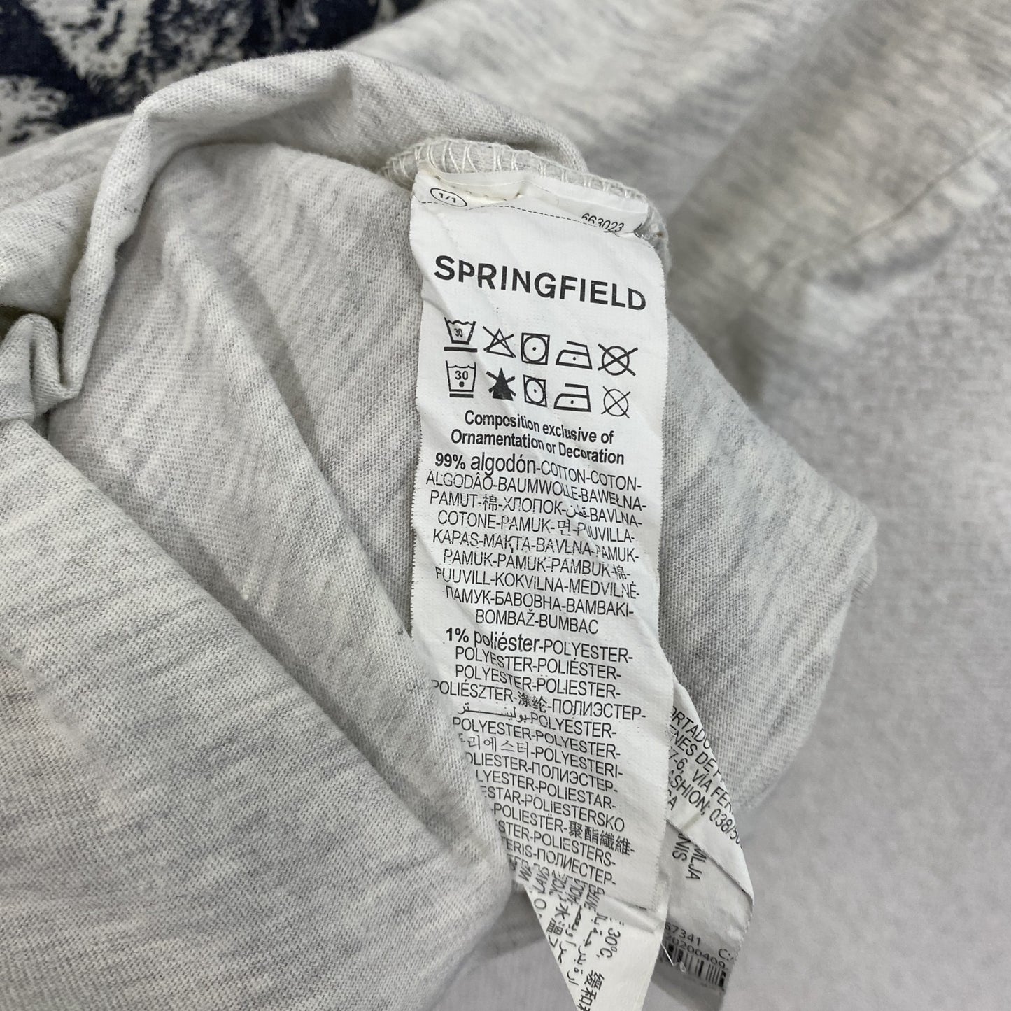SPRINGFIELD　半袖プリントTシャツ　霜降りグレー　XLサイズ