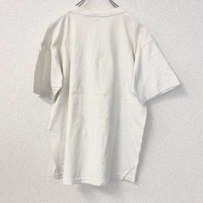 古着 used　半袖プリントTシャツ　90s　ARIZONA　シングルステッチ　クルーネック　レトロ　白　青　ホワイト　Lサイズ