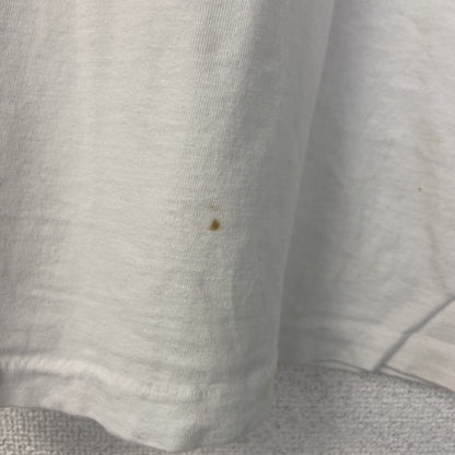 古着 used　半袖プリントTシャツ　90s　ARIZONA　シングルステッチ　クルーネック　レトロ　白　青　ホワイト　Lサイズ